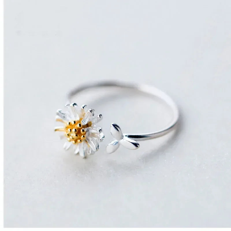 Vintage Gänseblümchen-Blumen-Ringe für Frauen, Stil, verstellbare Öffnung, Fingerring, Braut, Hochzeit, Verlobung, Statement-Schmuck
