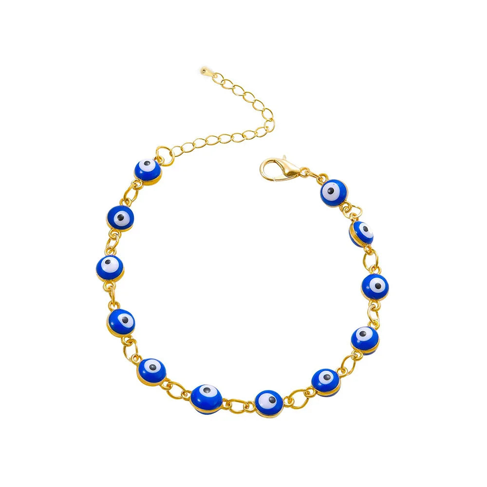 Armband-Set mit bösem Blick, 18 Karat vergoldet, verstellbare Kette und Perlenschmuck für Frauen, spirituelles Geschenk, stapelbare Pulseras