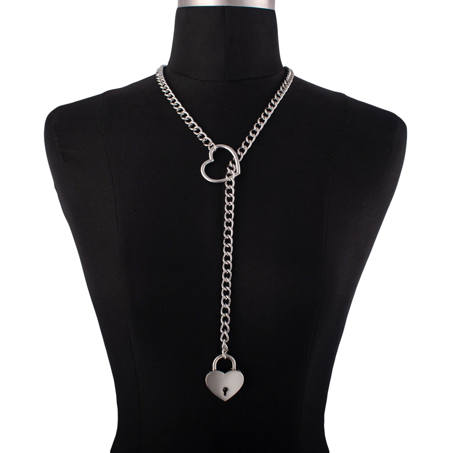 Herz Schloss Slip Kette Halskette Liebe Ketten Halsband Vorhängeschloss Kragen für Frauen Punk Goth Schmuck Gothic Ästhetische Accessoires