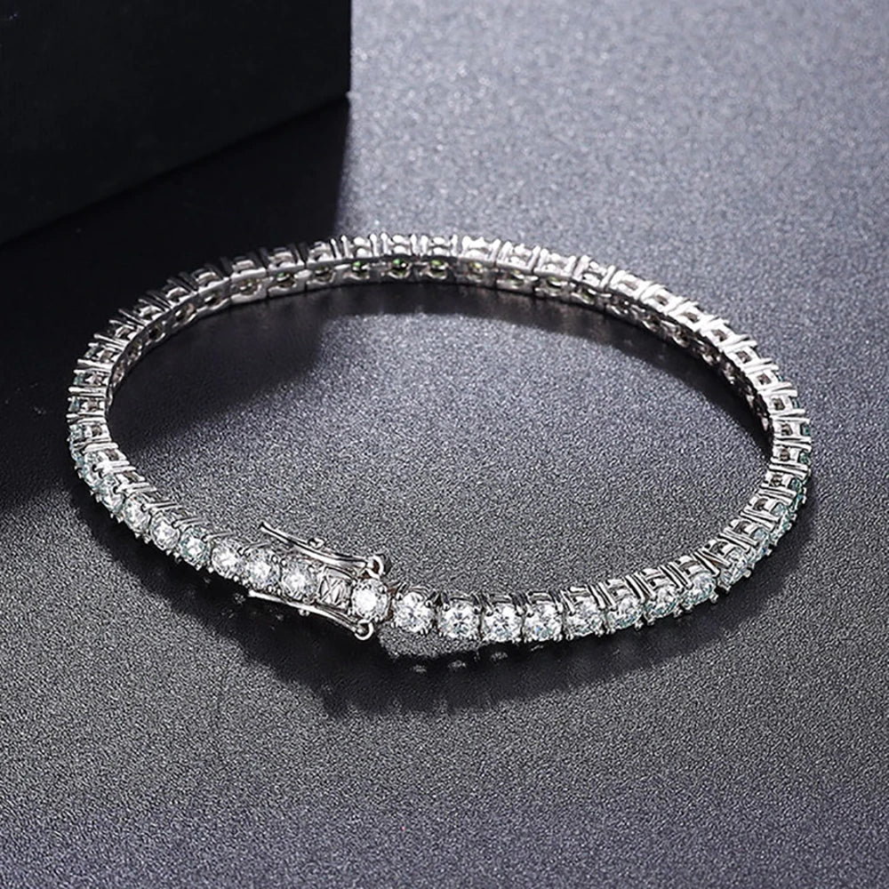 TEMGF Farbverlauf-Moissanit-Armbänder, S925-Sterlingsilber, edler Schmuck für Frauen und Mädchen, einzigartige funkelnde Datum, Geburtstagsgeschenke