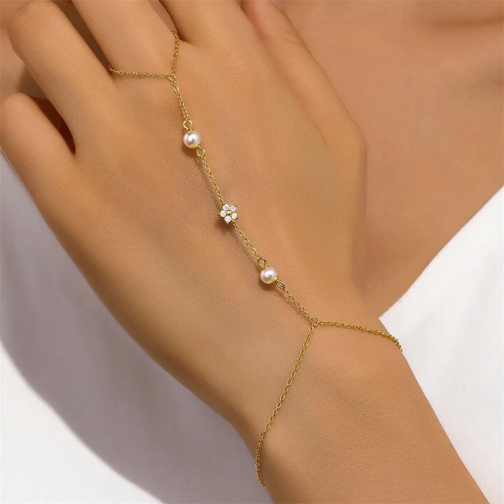 ROXI 925 Sterling Silber Herz/Stern Zirkon Armband mit Finger Design für Frauen Hand Kette Zubehör Party Schmuck Geschenk