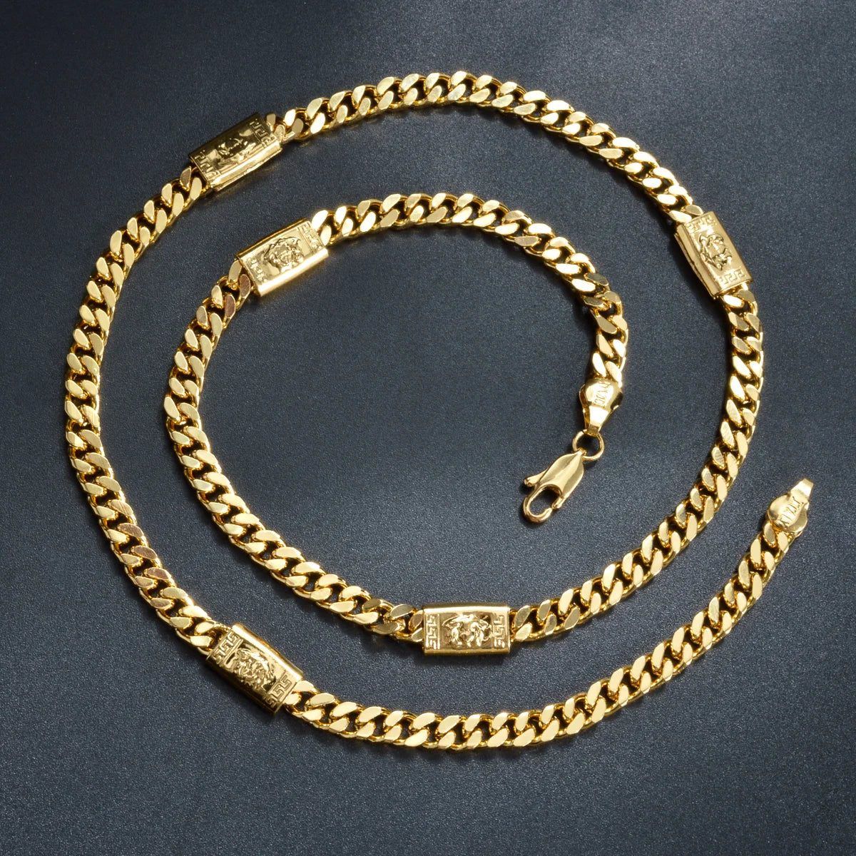 Halsketten für Herren und Damen aus reiner Kupferlegierung, kubanische Vintage-Hip-Hop-Ketten, geeignet für den täglichen Gebrauch, Party-Schmuck, Geschenke