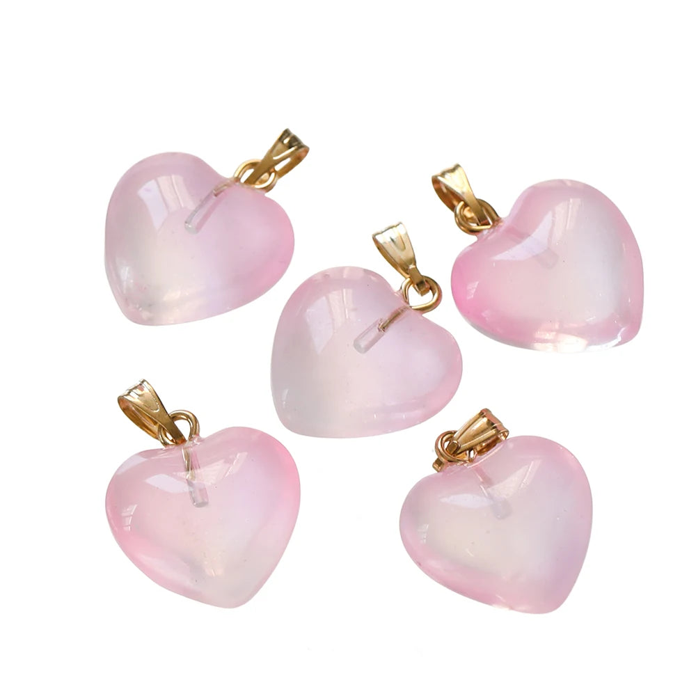 10 Teile/los Tschechische Lampwork Kristall Glas Herz Perlen Charms anhänger DIY Handgemachten Schmuck Machen Halsketten Ohrringe Zubehör