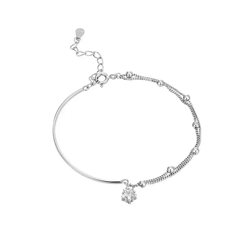 925 Sterling Silber Schöne Sterne Armbänder für Frauen Koreanische Mode Designer Party Hochzeit Schmuck Urlaub Geschenk Frauen Armband