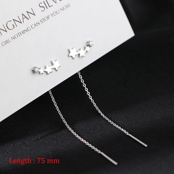 Einfache Stil Box Kette Quaste Drop Ohrringe Für Frauen Lange Baumeln Ohrring Piercing Linie Zubehör Dünne Mini Trendy Ohr Schmuck