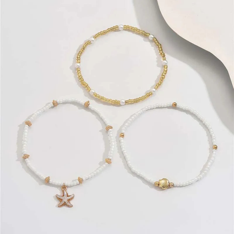 Vintage Fußkettchen für Frauen Boho Muschel Seestern Charm Fußkettchen Beinarmbänder Bodychain Sommer Strand Schmuck Accessoires Geschenke