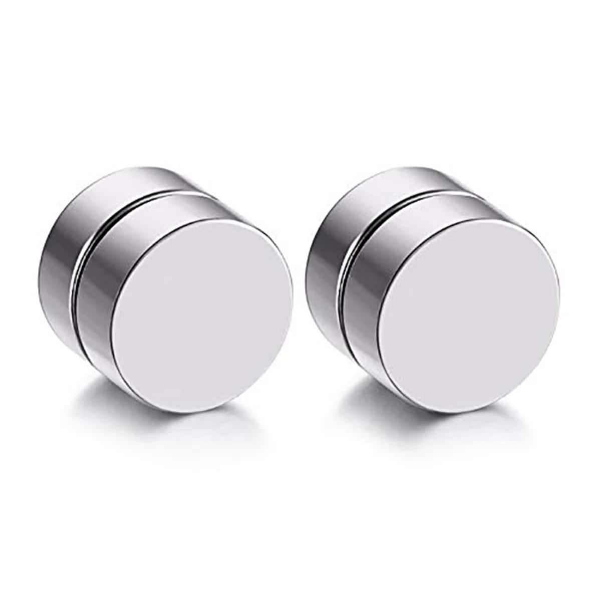2 Paar 6–10 mm magnetische Fake-Messgeräte aus Edelstahl für Männer und Frauen, nicht durchbohrte Ohrringe, gefälschte Messgeräte, Ohrstecker
