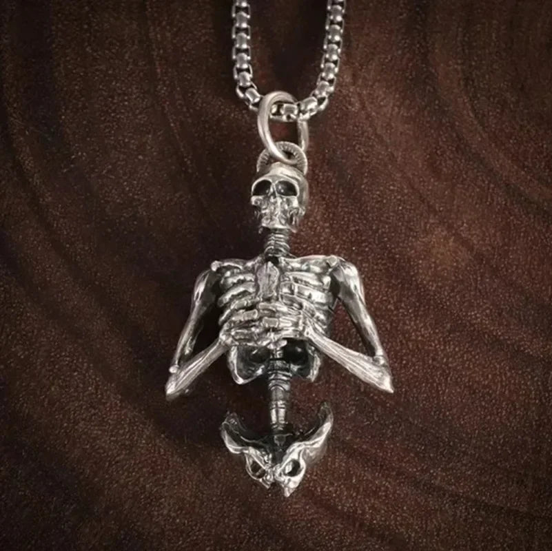 Punk Stil Bestraften Mann Schädel Anhänger Halskette Männer Vintage Kreative Hip Hop Personalisierte Halskette Partei Schmuck Zubehör