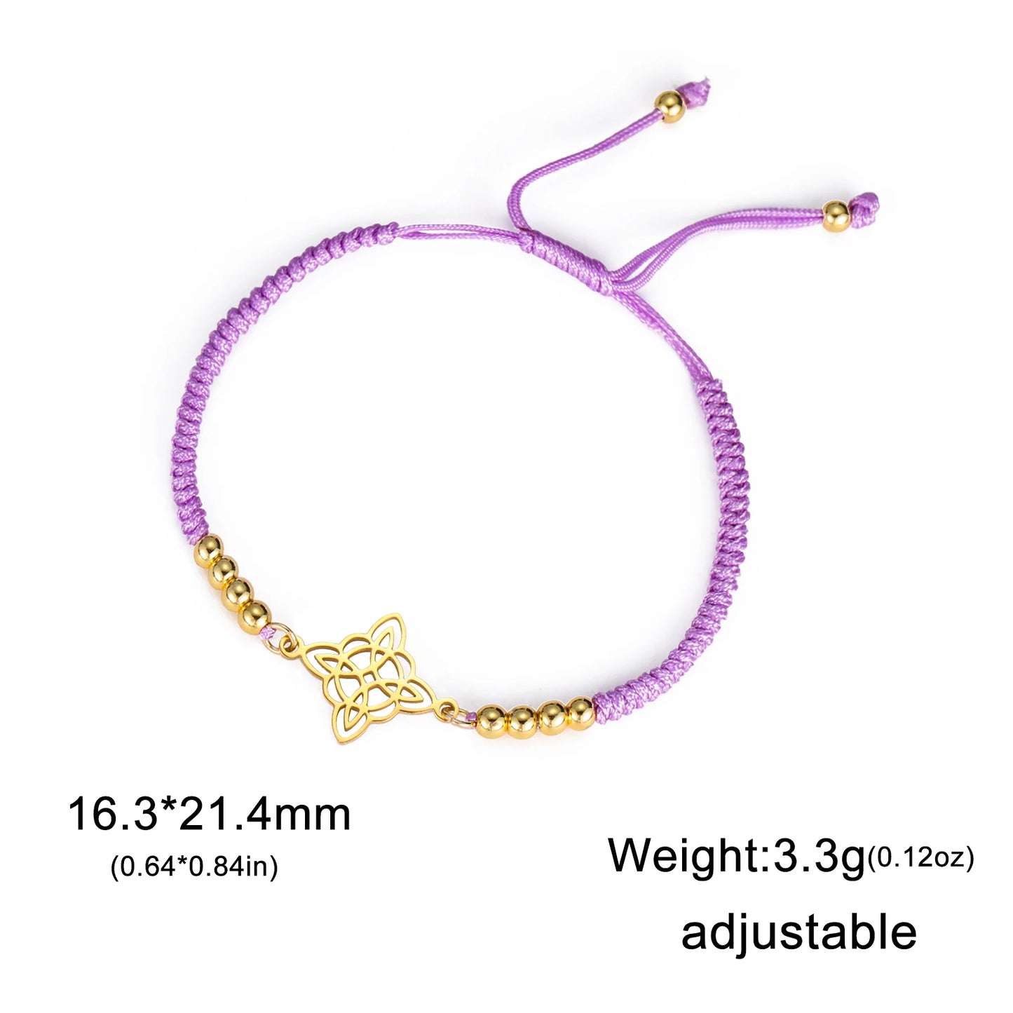 LIKGREAT Armband mit irischem Hexenknoten für Damen und Herren, keltischer Knoten, gewebtes Seil, Schmuck, Edelstahl, Amulett, Talisman, Geburtstagsgeschenk