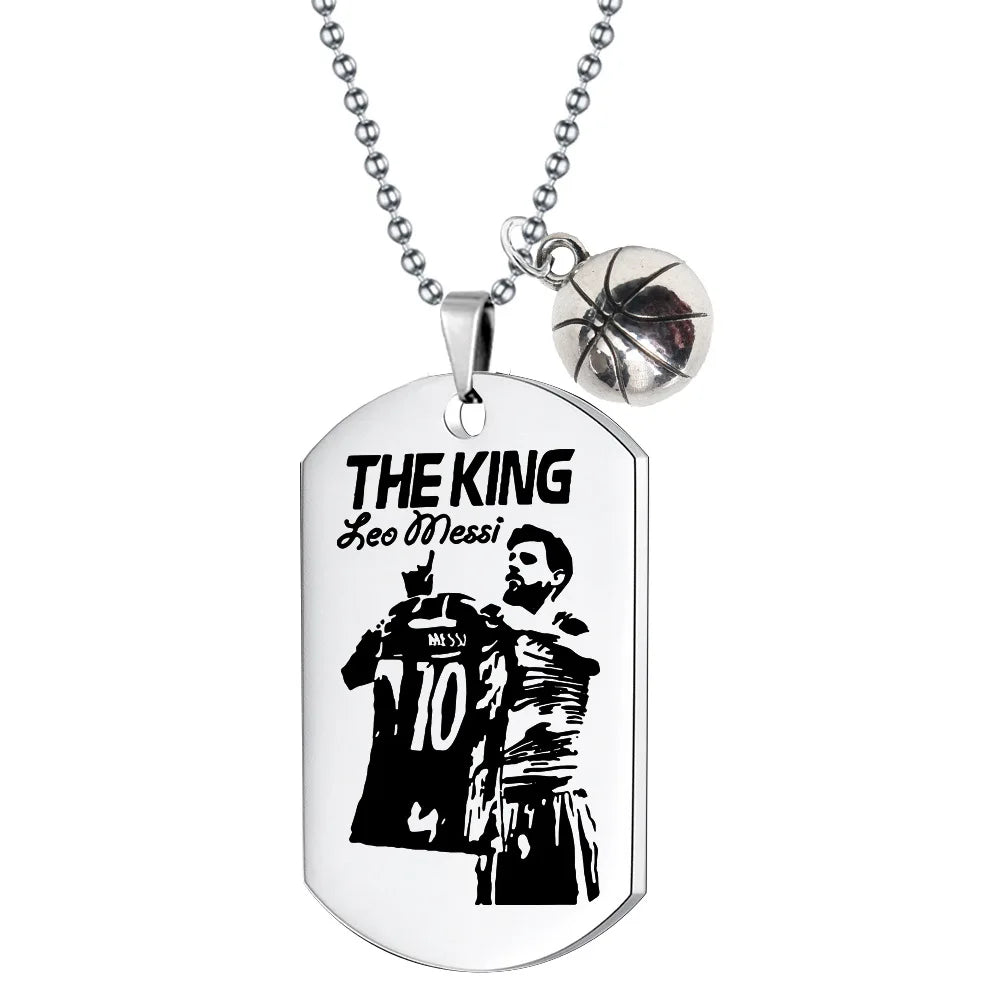 Mode Messi Edelstahl Halskette Fußball Fußball Stern Anhänger Schlüsselbein Charming Schmuck Fans Zubehör Sammlung Geschenk