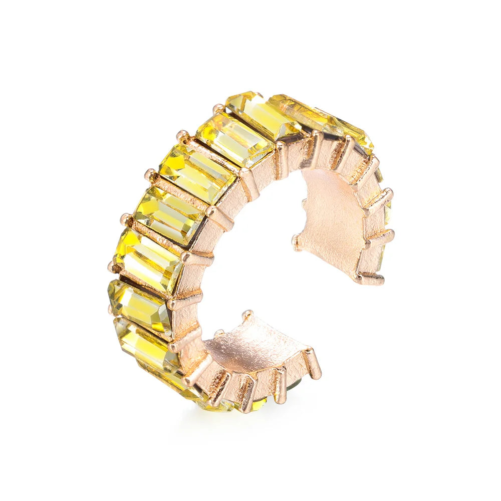 1 Stück cz Manschette Ohrringe für Frauen kleine C-Form Ohr manschette bunte Strass Clip Ohrringe Kristall Ohr manschette ohne Piercing