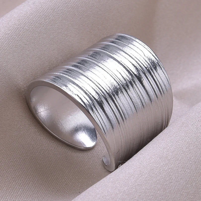 1/2/3 stücke mischen Farbe klobigen breiten Ring offene Edelstahl ringe für Frauen Männer Accessoires unregelmäßige Oberfläche kpop Modeschmuck