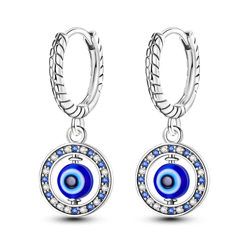 Heißer Verkauf Mode 925 Silber Farbe Ohrringe Blau Zirkon Sterne Mond Unregelmäßigkeit Ohrringe Für Frau Feine Geburtstag Schmuck Geschenke