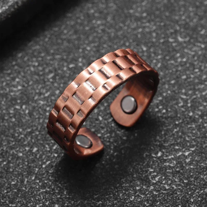 Unregelmäßiger konkaver und konvexer Kupfer ring Magnetische Energie Behandlung Gelenks chmerz ring geeignet für Frauen und Männer Schmuck