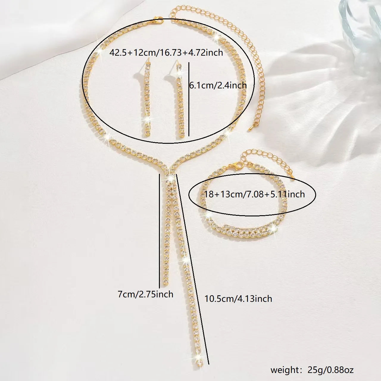 4-teiliges Damen-Set mit geometrischer Halskette, Ohrringen, Armband, Schmuckset, geeignet für Hochzeit, Party, Festival-Geschenke-8604