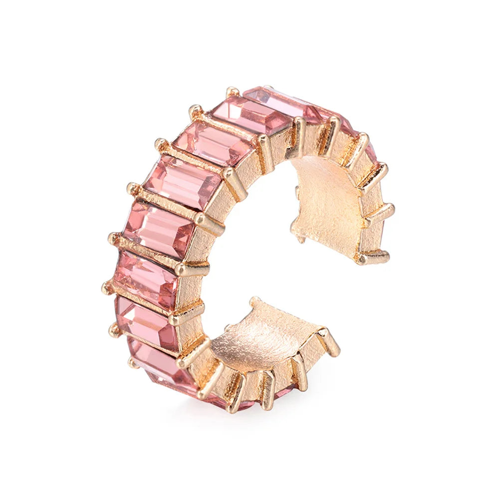 1 Stück cz Manschette Ohrringe für Frauen kleine C-Form Ohr manschette bunte Strass Clip Ohrringe Kristall Ohr manschette ohne Piercing