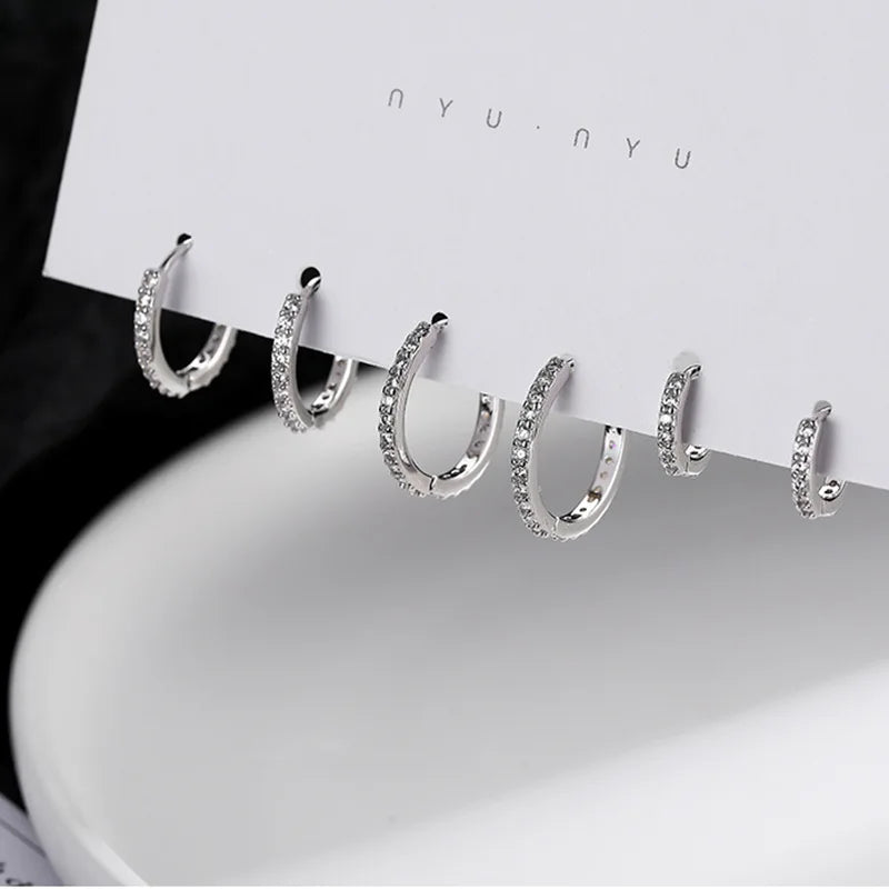 100 % echtes 925er Sterlingsilber, minimalistische böhmische runde Ohrschnalle für Frauen, Punk, Unisex, Rock-Creolen, Schmuckzubehör