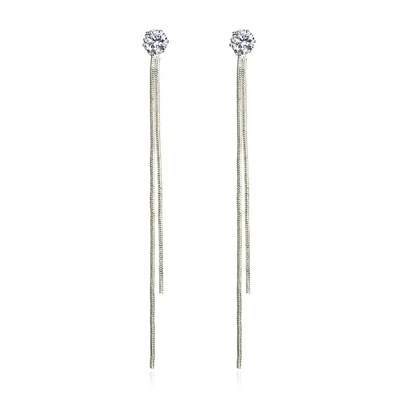 Mode Kristall Lange Quaste Baumeln Ohrringe für Frauen Elegante Temperament Tropfen Ohrring Trend Schmuck Geschenk Mehrere tragen methode