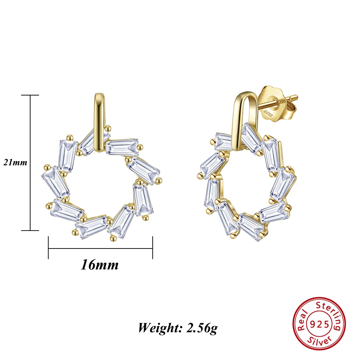 ORSA JEWELS Creolen aus 925er-Sterlingsilber mit quadratischem Zirkonia-Ornament, floraler Stil, Tropfenohrring, Schmuck, Freizeitkleidung, APE134