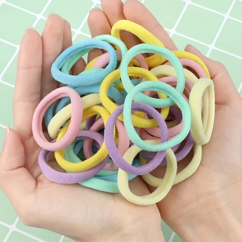 50/100 Stück weiche elastische Haargummis Haarbänder dekorative Haar-Accessoires-Set für Babys