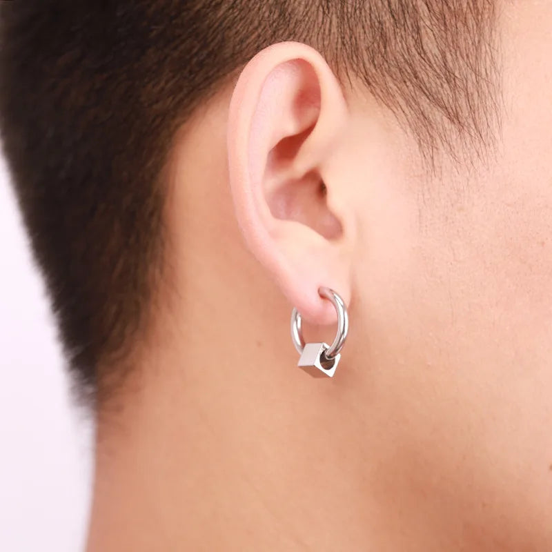 Neueste 1 Paar Edelstahl Kreuz Anhänger Baumeln Lange Quaste Unisex Creolen Männer/Frauen Punk Gothic Schmuck Beste Geschenke