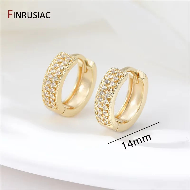 Neue trendige echte vergoldete runde Creolen für Frauen Mädchen Damen große Creolen Gold Kreis Ring Ohrringe Party Geschenk