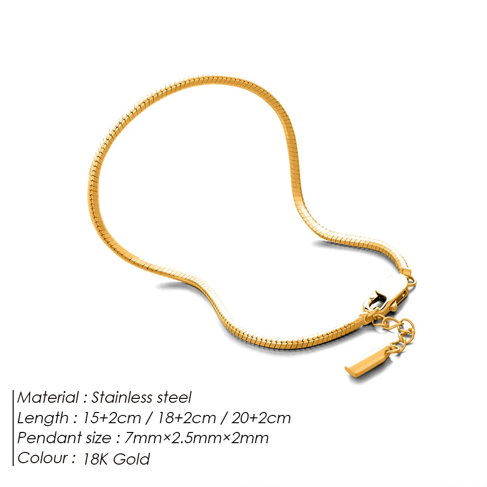 eManco Hochwertiges, vergoldetes, modisches Schlangenknochen-Kettenarmband aus Edelstahl mit schlichter Stil für Herren-Partykleidung