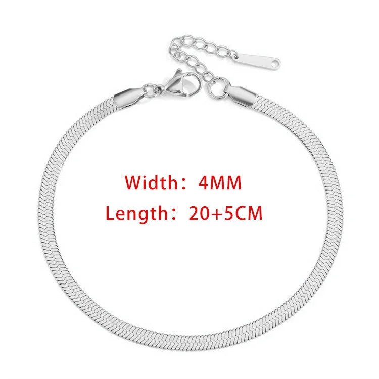 Klinge Kette Fußkettchen für Frauen Gold Farbe Armband auf Die Bein Edelstahl Schlange Ketten Mode Strand Zubehör Schmuck C046