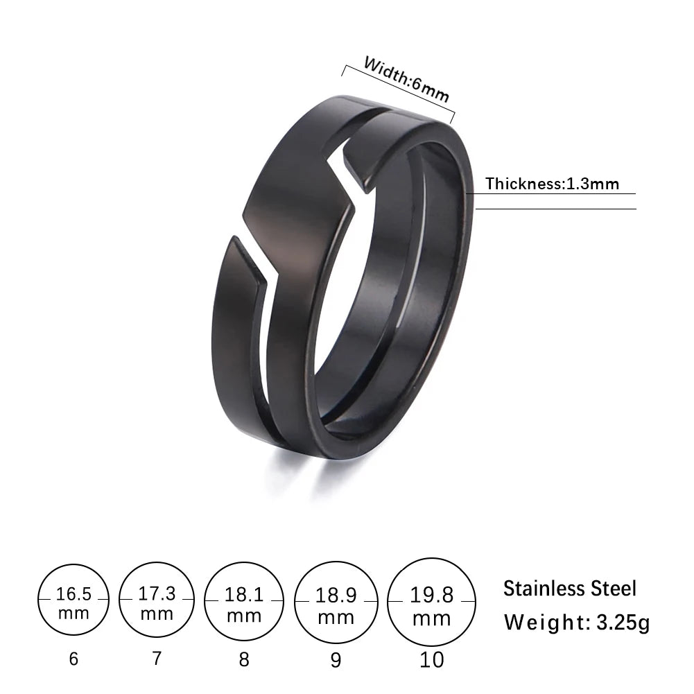 Unift Einfache Mode Finger Ring für Frauen Edelstahl Paar Ringe Männer Schwarz Farbe Klassische Party Hochzeit Band Schmuck Geschenk