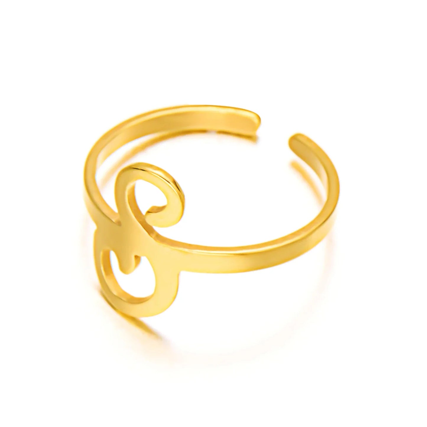 Ringe mit Anfangsbuchstaben für Damen, goldfarben, Edelstahl, A-Z, Buchstabe, verstellbarer Ring, ästhetisch, Hochzeit, Weihnachten, Schmuck, Geschenk