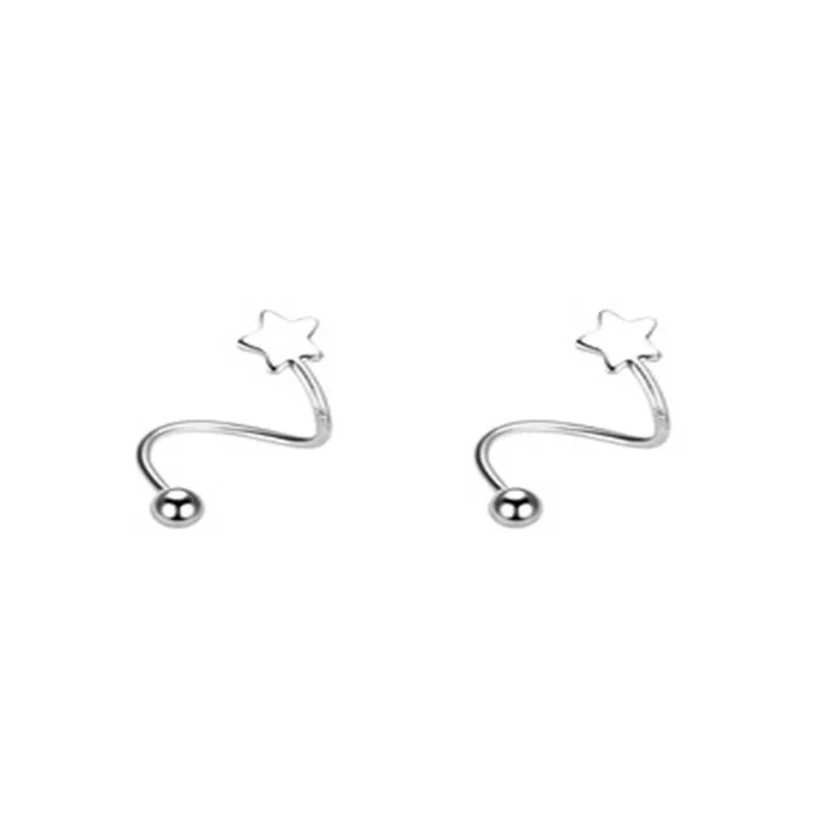 2 Stück Edelstahl Twist Love Heart Star Ohrstecker, S-Form hypoallergen Daith Helix Ohrknorpel Tragus Piercing Geschenk