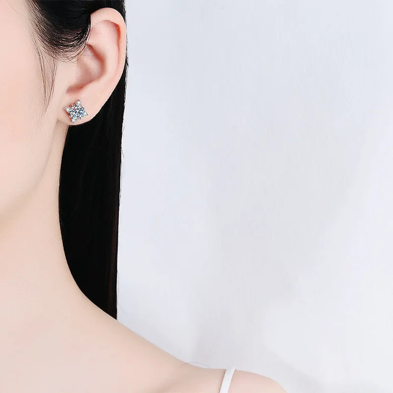PANQDIY Mode Schneeflocke Ohrringe S925 Sterling Silber Intarsien Zirkon Stud Ohrringe für Weibliche Frauen Ohr Schmuck