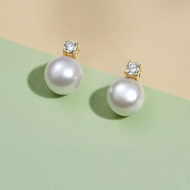 Senlissi-Neue Mode Lofty 8-12mm Süßwasser Perle Stud 18k Ohrringe für Frauen S925 Sterling Silber schmuck Freundin Geschenke