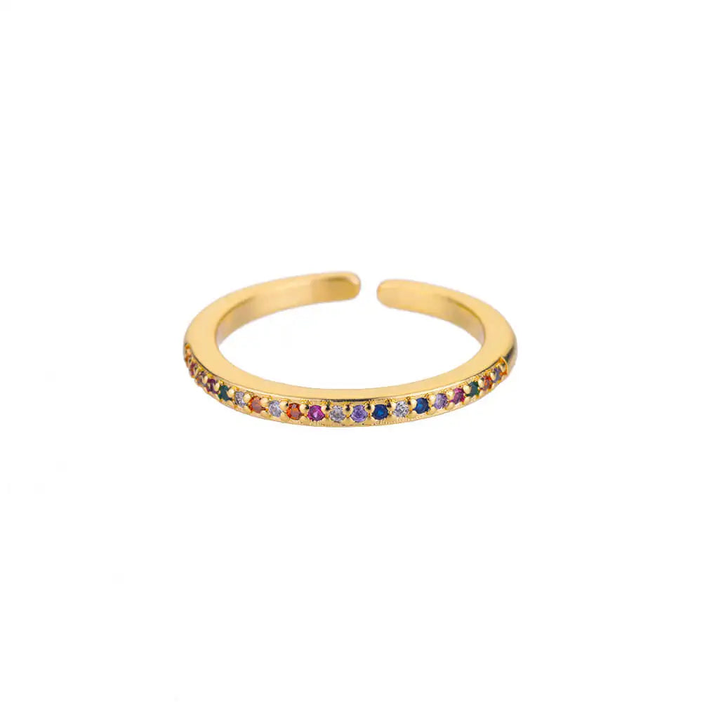 Mini Zirkon Grüne Ringe Für Frauen Edelstahl Gold Farbe Einstellbare Finger Ring Verlobung Hochzeit Weihnachten Schmuck Geschenk