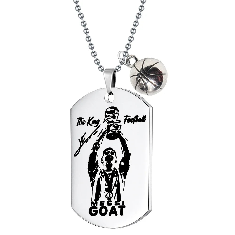 Mode Messi Edelstahl Halskette Fußball Fußball Stern Anhänger Schlüsselbein Charming Schmuck Fans Zubehör Sammlung Geschenk