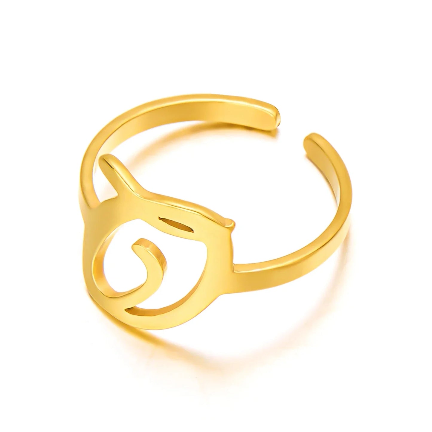Ringe mit Anfangsbuchstaben für Damen, goldfarben, Edelstahl, A-Z, Buchstabe, verstellbarer Ring, ästhetisch, Hochzeit, Weihnachten, Schmuck, Geschenk