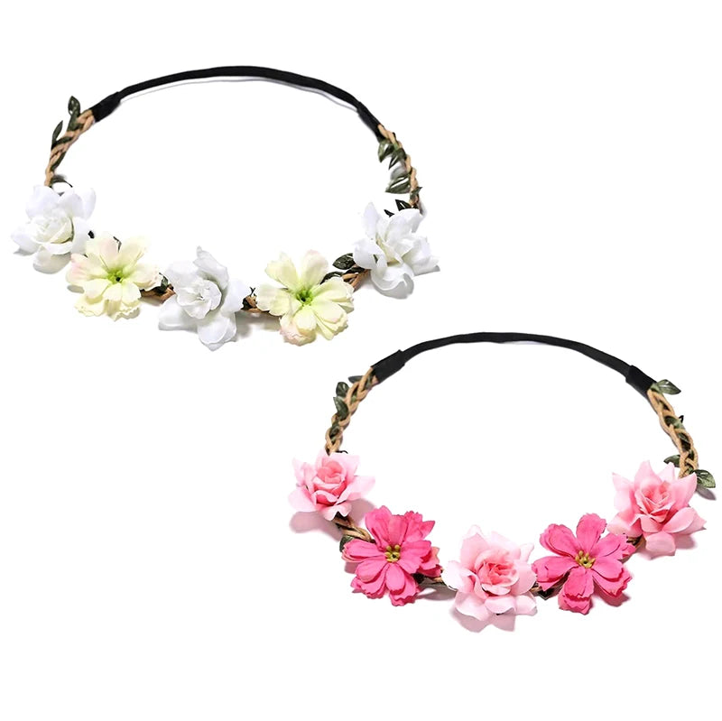Mode süße Braut Blumen Stirnband für Frauen Mädchen böhmischen Stil Blume Krone Haarband Party Cosplay Haarschmuck