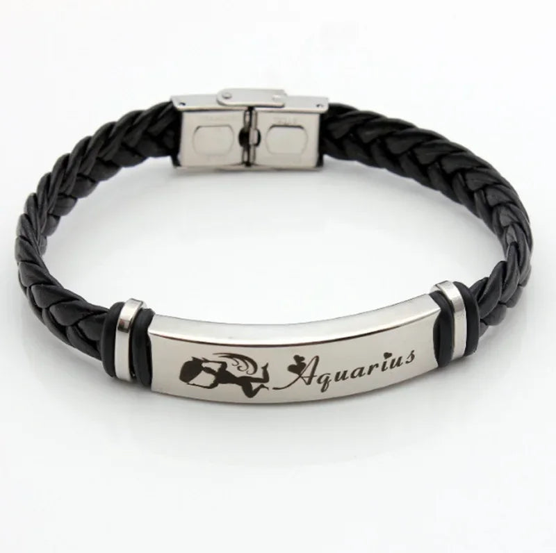 Zwölf Sternbild Charm Armband 12 Sternbild gewebtes Leder armband geflochtener Armreif Schmuck Handgelenk Geschenk zubehör