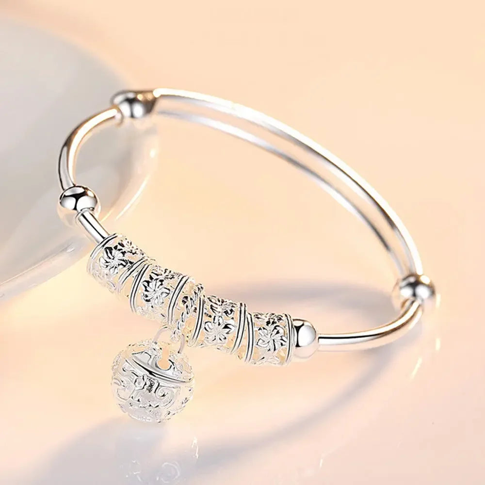 Trendige Armreifen aus 925er-Sterlingsilber, niedlich, offen, für Damen, Modeschmuck, Anpassungsgröße, Manschette, Hochzeit, Party