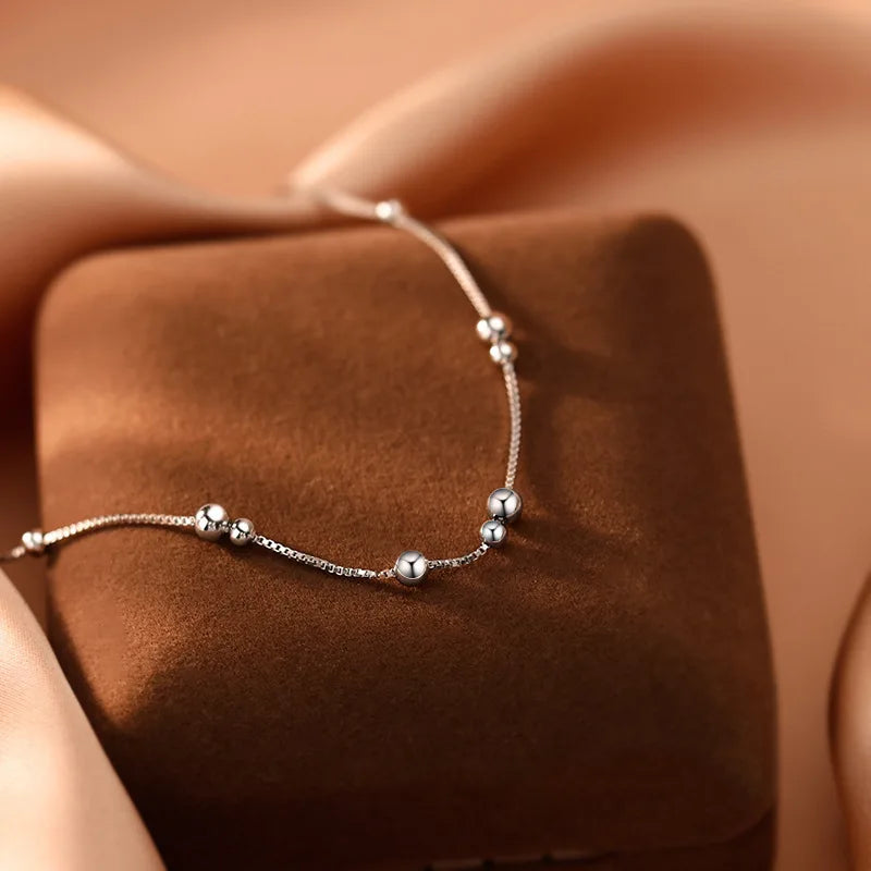 925 Sterling Silber Perle Füße Kette für Frauen neue Mode Knöchel feinen Schmuck Hochzeits feier Geschenke niedlichen Accessoires