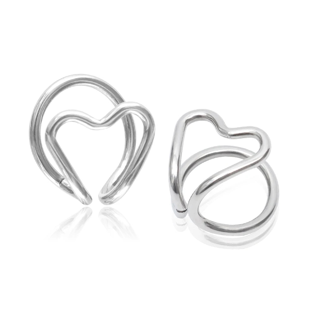 Mode Unregelmäßige Hohle Herz Clip Ohrringe Für Frauen Mädchen Nicht-Piercing Silikon Ohr Clips Minimalistischen Stud Ohrring Schmuck