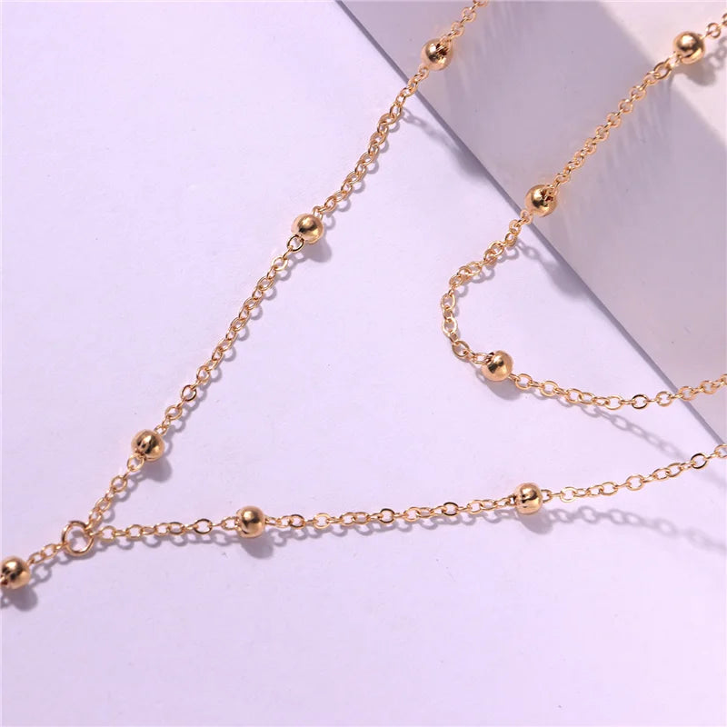 Einfache Frauen Mode Y Förmigen Lange Kette Halskette Zarte Perlen Doppel Schicht Schlüsselbein Halsketten Sommer Strand Hals Schmuck
