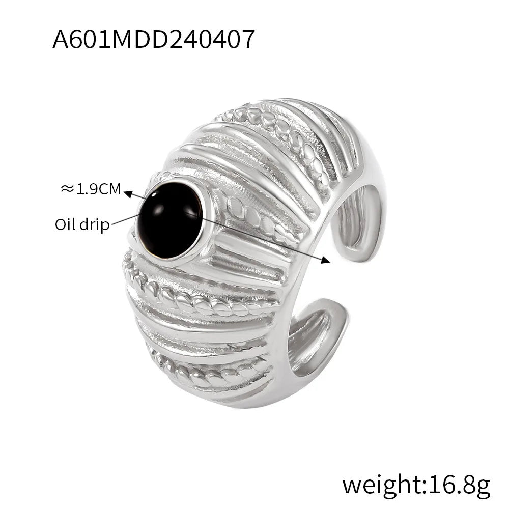 316L Edelstahl Ringe Für Frauen 18K Gold Überzogene Wasserdichte frauen Chunky Ring Goth Goldenen Offenen Ring Luxus Frau schmuck