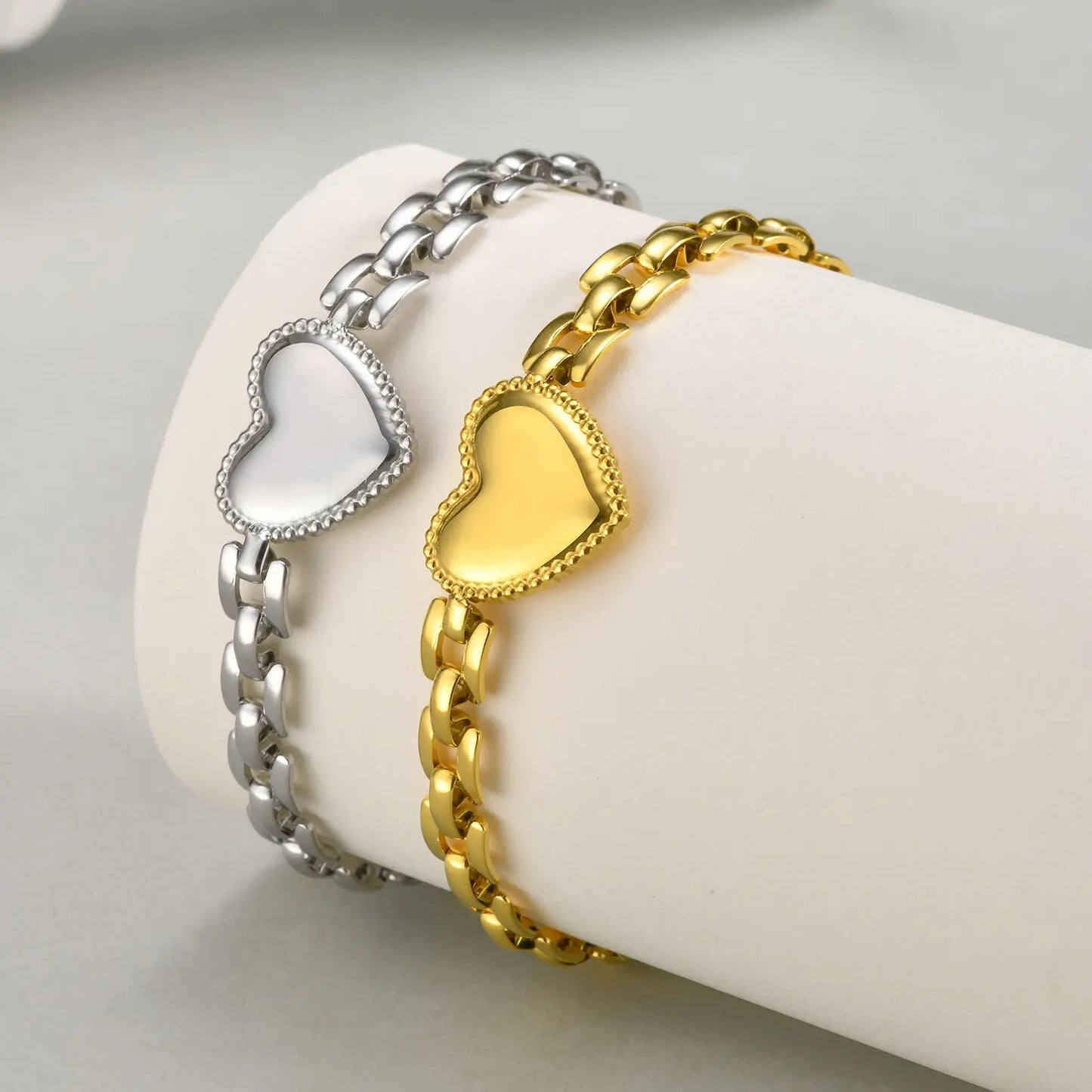 Trendiges Liebes-Herz-Armband für Frauen, Edelstahl-Armband mit Kettenarmbändern, exquisiter Party-Schmuck, Muttertagsgeschenk