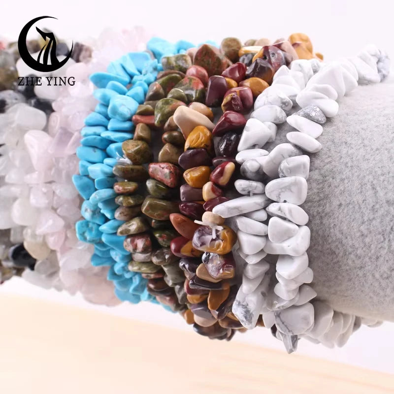 Zhe Ying Malachit-Stein-Perlen-Armband, 5–8 mm, kleiner natürlicher Edelstein, Stretch-Armband für Damen, modisch, günstiger Schmuck, Geschenk