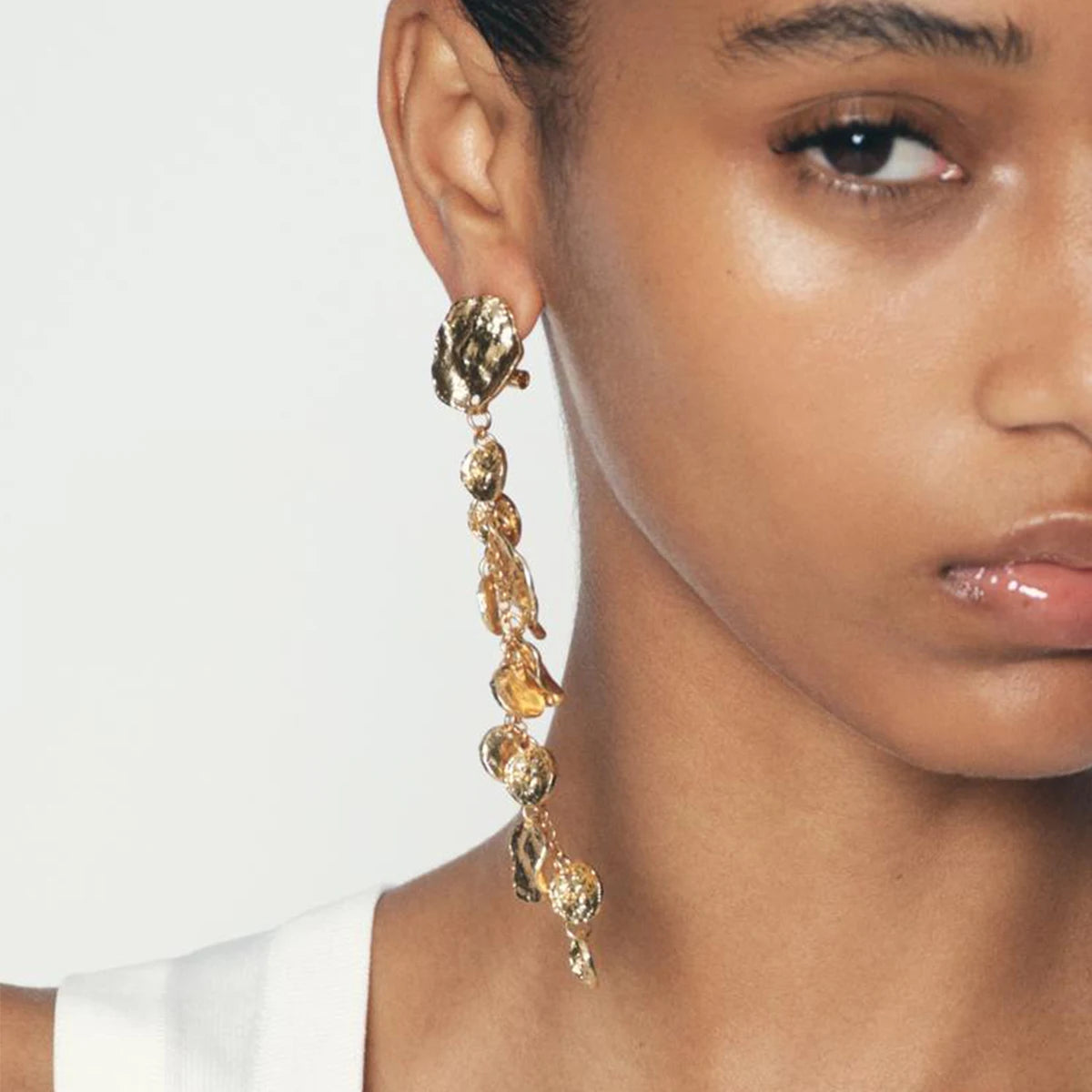 ZAA Neue Ankunft Vintage Metall Lange Quaste Ohrringe für Frauen Geometrische Aussage Schmuck Geschenk
