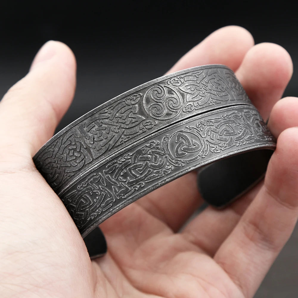 Vintage nordische Wikinger Valknut Armbänder Edelstahl keltischen Knoten Armreifen für Männer Mode Amulett Schmuck Geschenke Drops hipping