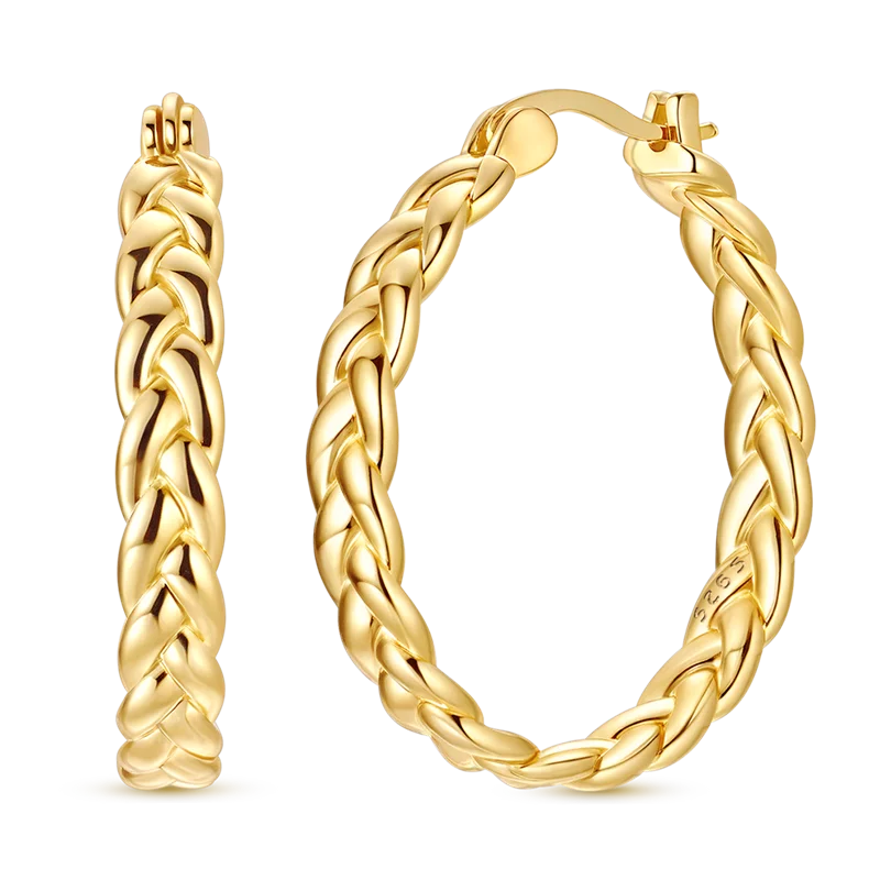 Ohrringe aus 925er-Sterlingsilber, Goldserie, U-förmige Creolen, passend für Original-925-Charms für Frauen und Mädchen, Party, edler Schmuck