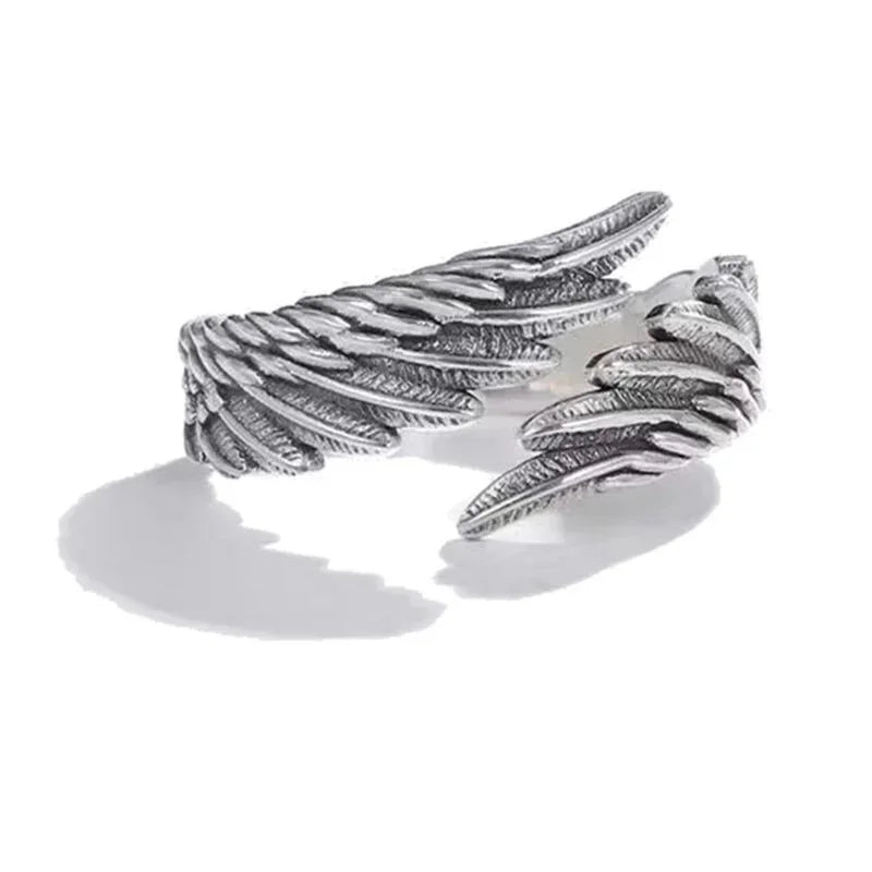1 Teil/para Neue Vintage Engel Dämon Flügel Hip Hop Einstellbare Paare Ringe für Männer Frauen Silber Farbe Retro Punk Stil schmuck