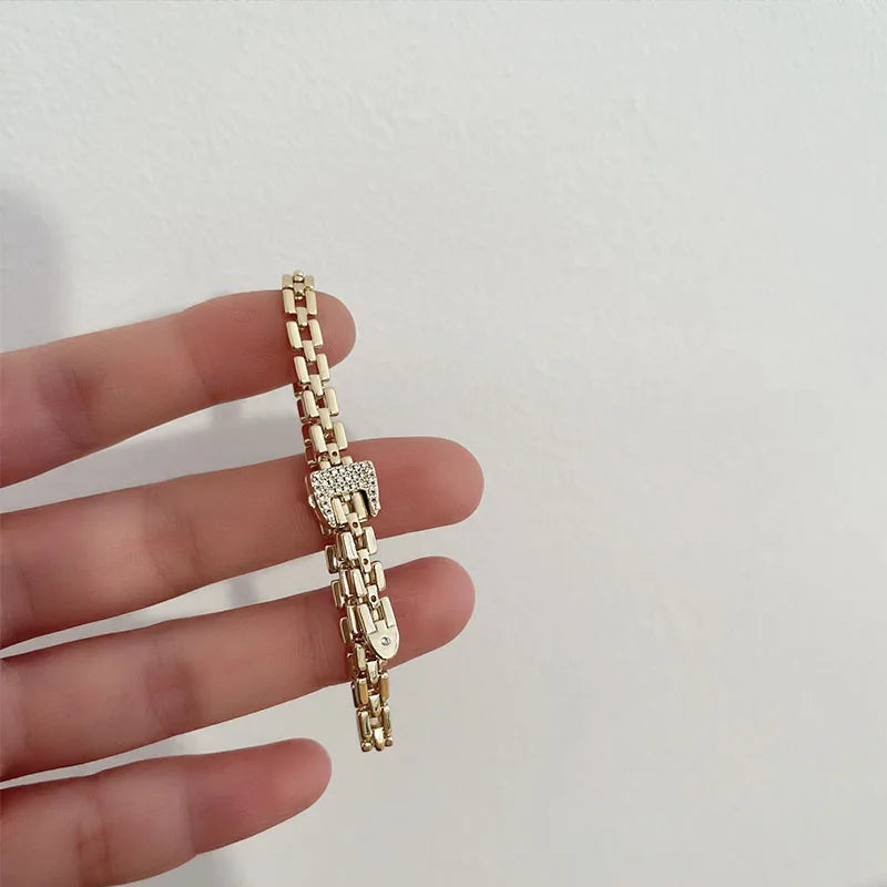 Vintage-Armband mit Schnalle, minimalistischer Luxus-Paar-Handschmuck für Männer und Frauen